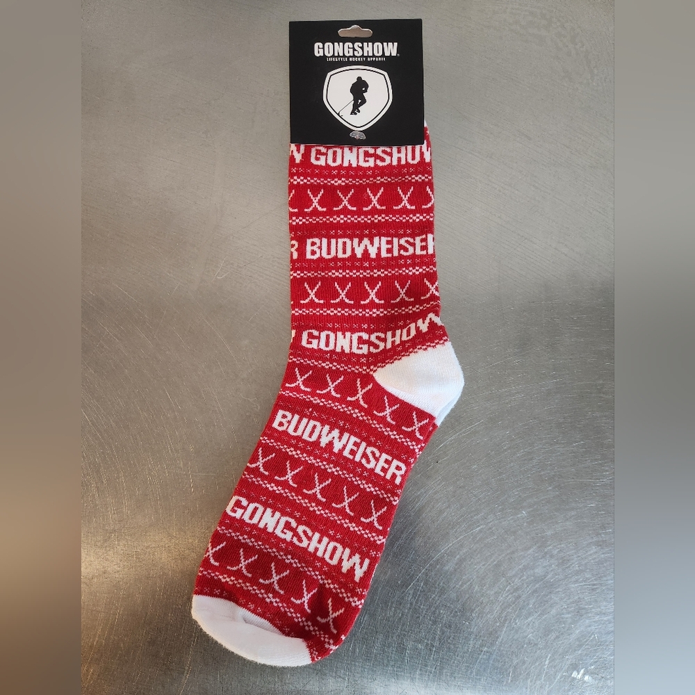 Gongshow Budweiser Christmas Socks Size 10-13